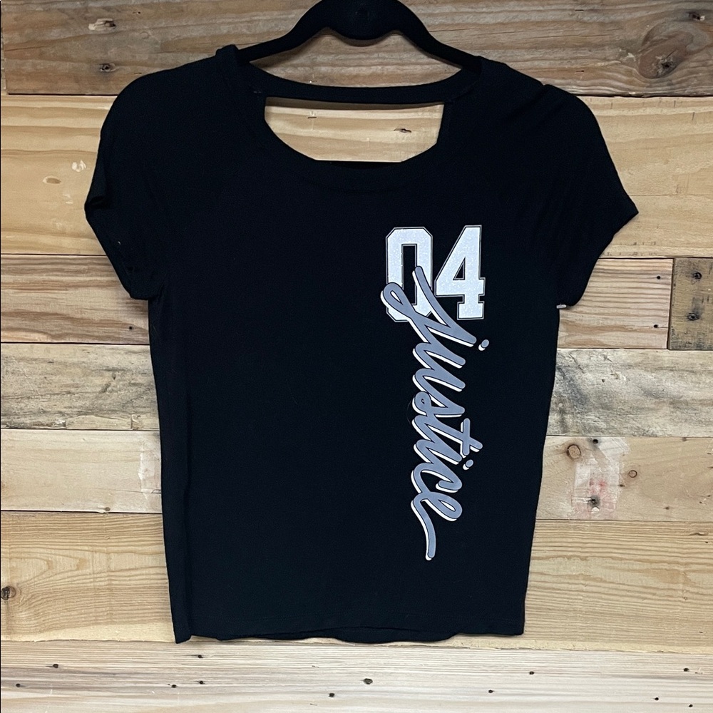 2/$30 Justice size 10 Black & Gray Sparkly Soft Short Sleeve Graphic Tee